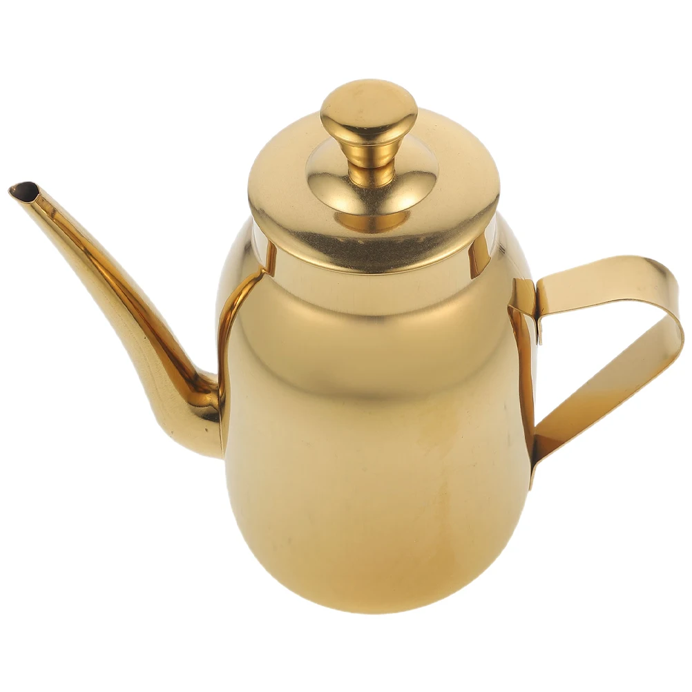 

1pc Stainless Steel Oil Pot Filter Residue Storage Cans Spout Design Grease Container Kitchen Supplies Soy Sauce Dispenser Home