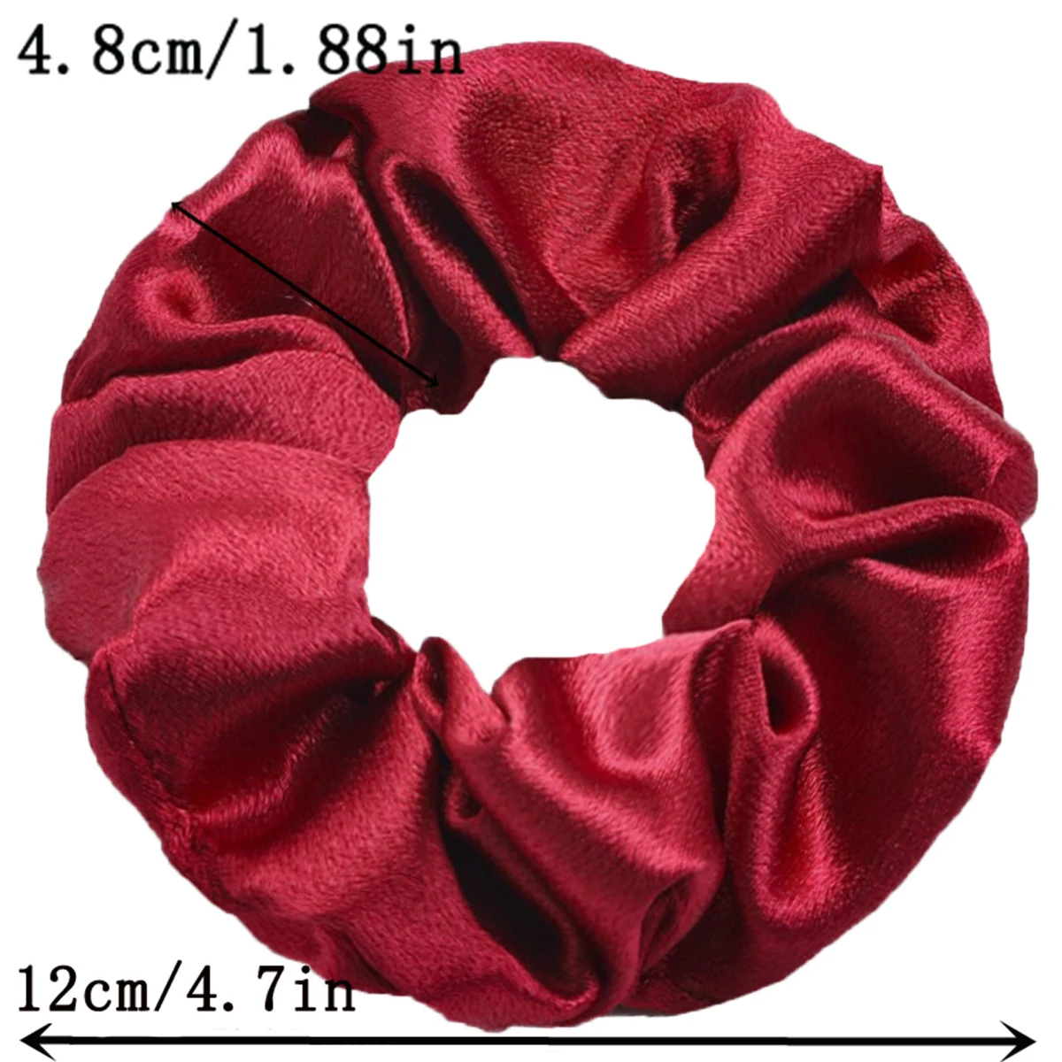 5pcs/set Satin Large Scrunchie Solid Color Wide Edge Band Fashion Hair Tie Elastic Ponytail Accessories Headwear