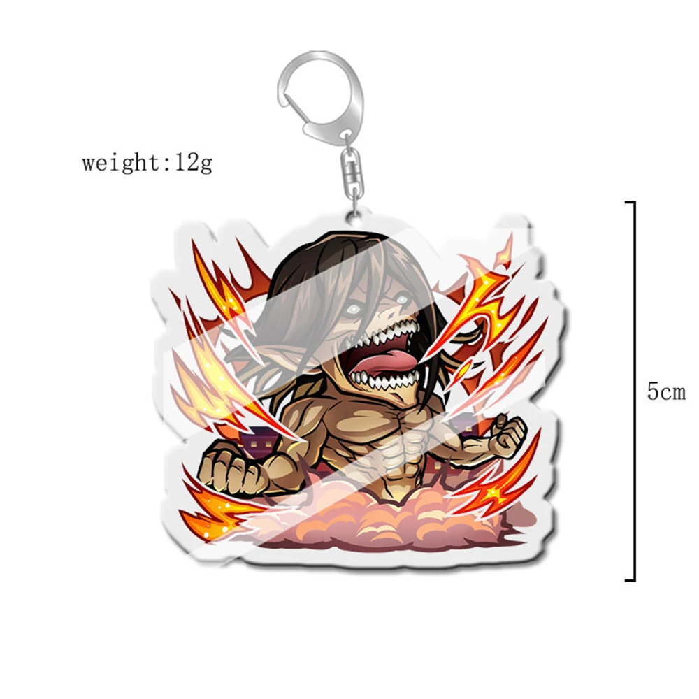 Anime Shingeki ‌Attack on Titan Kyojin Eren Yeager Armin Arlert Cosplay Costume Acrylic Keychain Keyring Key Xmas Gift Prop