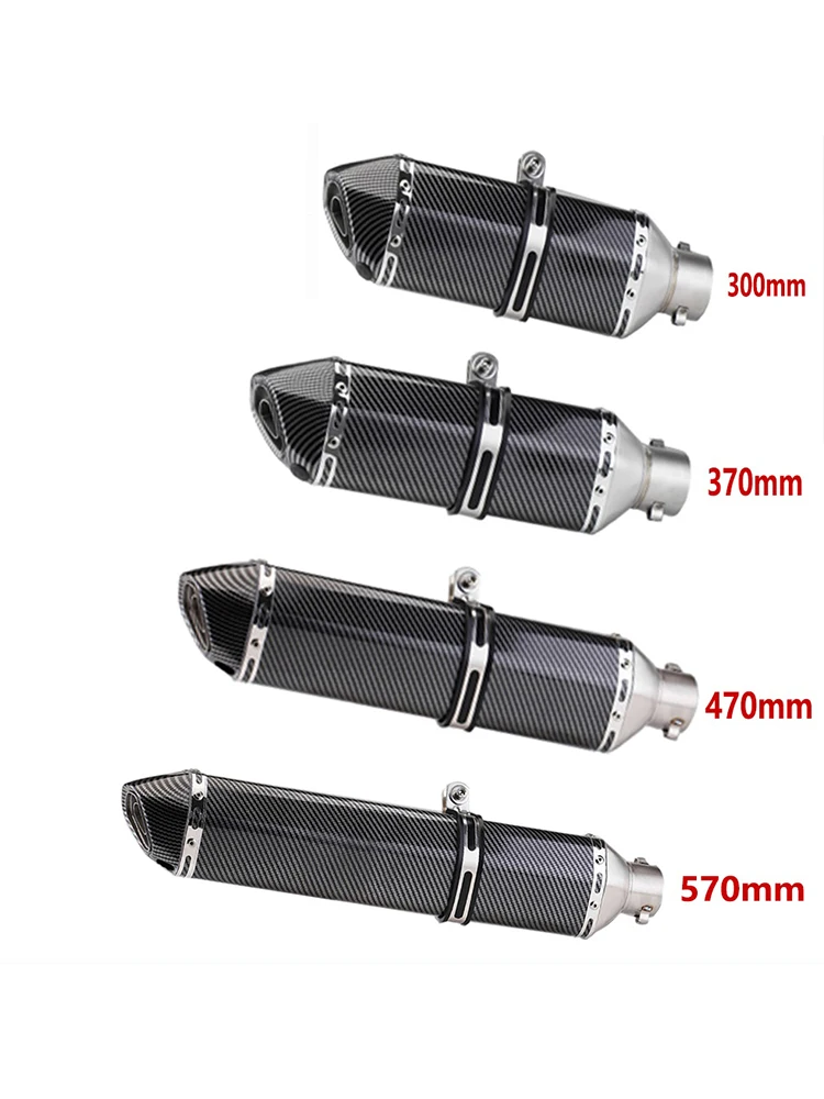 51MM Motorcycle High - Efficiency Stainless steel 570mm Exhaust Pipe for ninja400 R3 Z900 S1000RR MT-07 pcx160 duke390 R1
