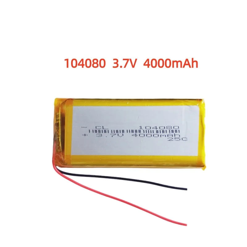 

104080 3.7V 4000mAh Lithium Polymer LiPo Rechargeable Battery Li cells For PAD DVD E-book Note Book Bluetooth Headset Mobile