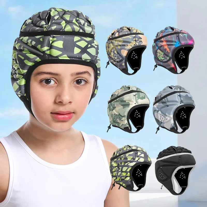 LangMaoChildren's Football Goalkeeper Hat Youth Rugby Helmet EVA Baseball Head Cover Roller Skating Ski Cycling Sports Protectiv