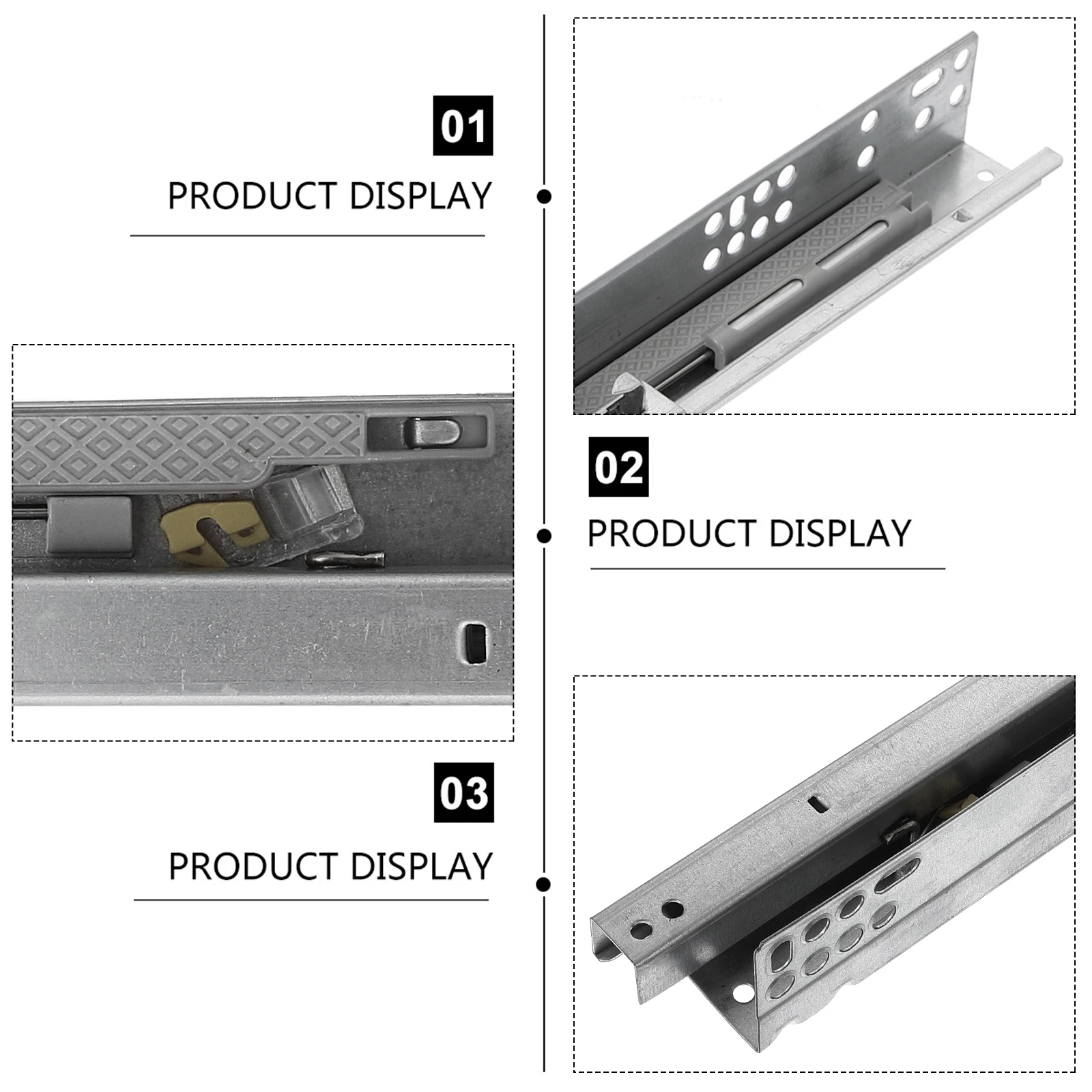 

2Pcs Drawer Slide Rails Heavy Duty Thickened Steel Buffer Silent Rails Drawer Support Bottom Slides Cabinet Mute