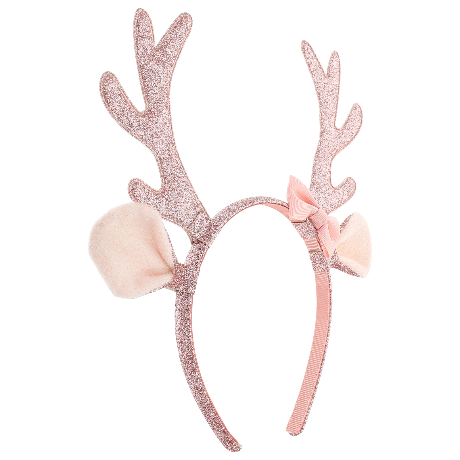 

Cartoon Reindeer Antler Headband Deer Horns Christmas Hoops Hair Accessories Lightweight Sequin Bow Design Holiday Party Wedding