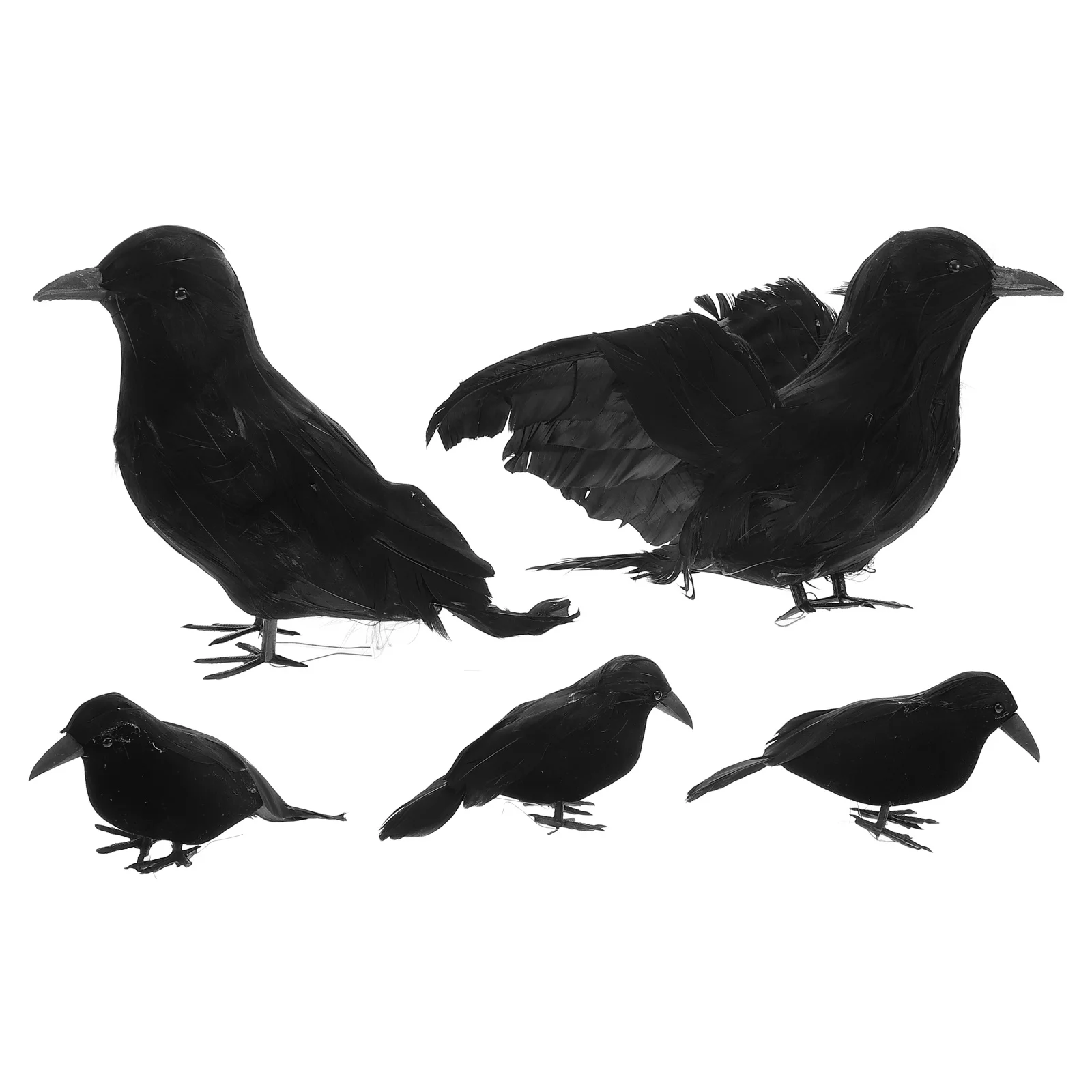 

5Pcs Artificial Crows Halloween Realistic Fake Crow Decorations Crow Ornaments Haunted Scary Decor Fake Crows
