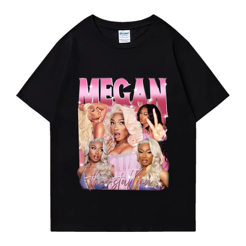 Megan Thee Stallion rap 90s vintage T Shirt 2024 Unisex Hip Hop Oversized streetwear Men Women 100% Cotton short sleeve T-shirts