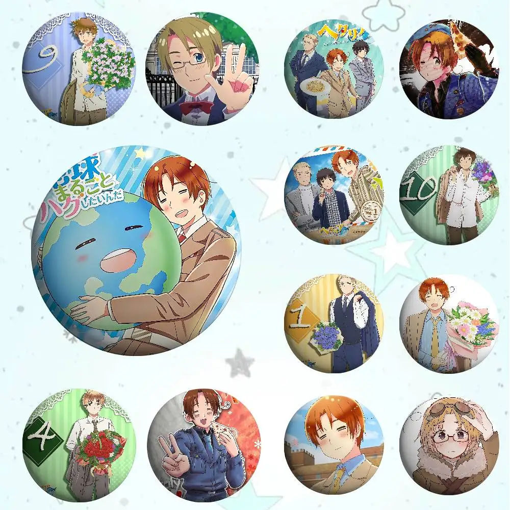 Anime H-Hetalia Welt Sterne Abzeichen Weißblech Soft Button Pin Brosche Metall Abzeichen Benutzerdefinierte Schmuck Zubehör Hut Tasche Revers