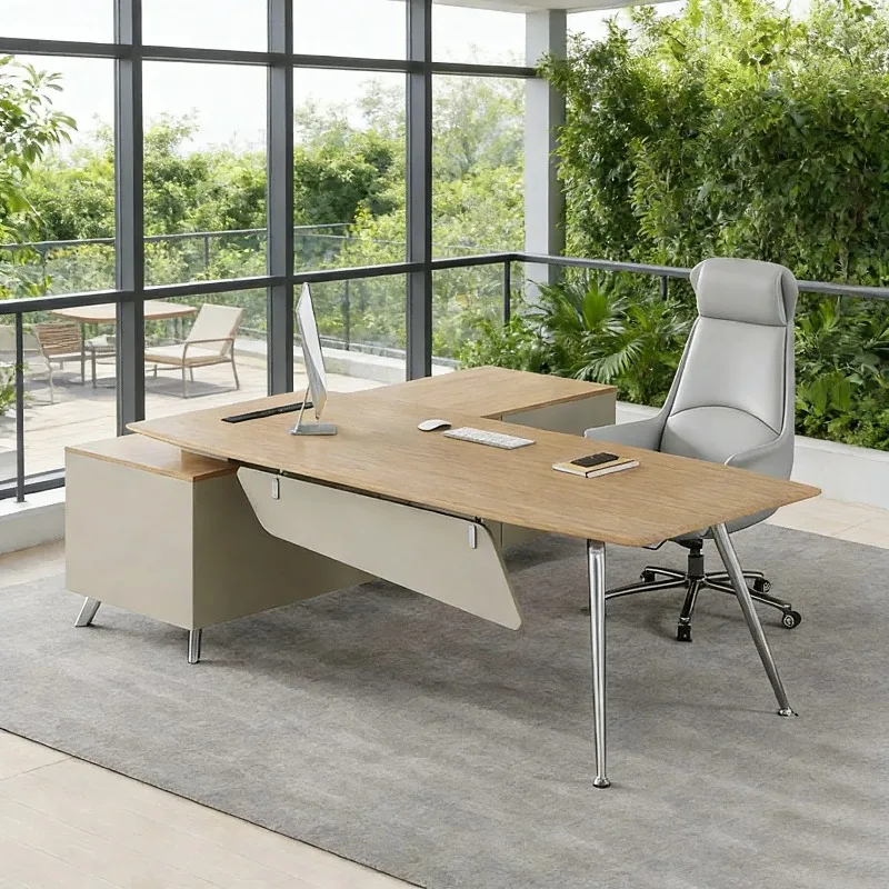 &Modern Executive Office Desk Set Wood Durable Storage Commercial Office Furniture Factory