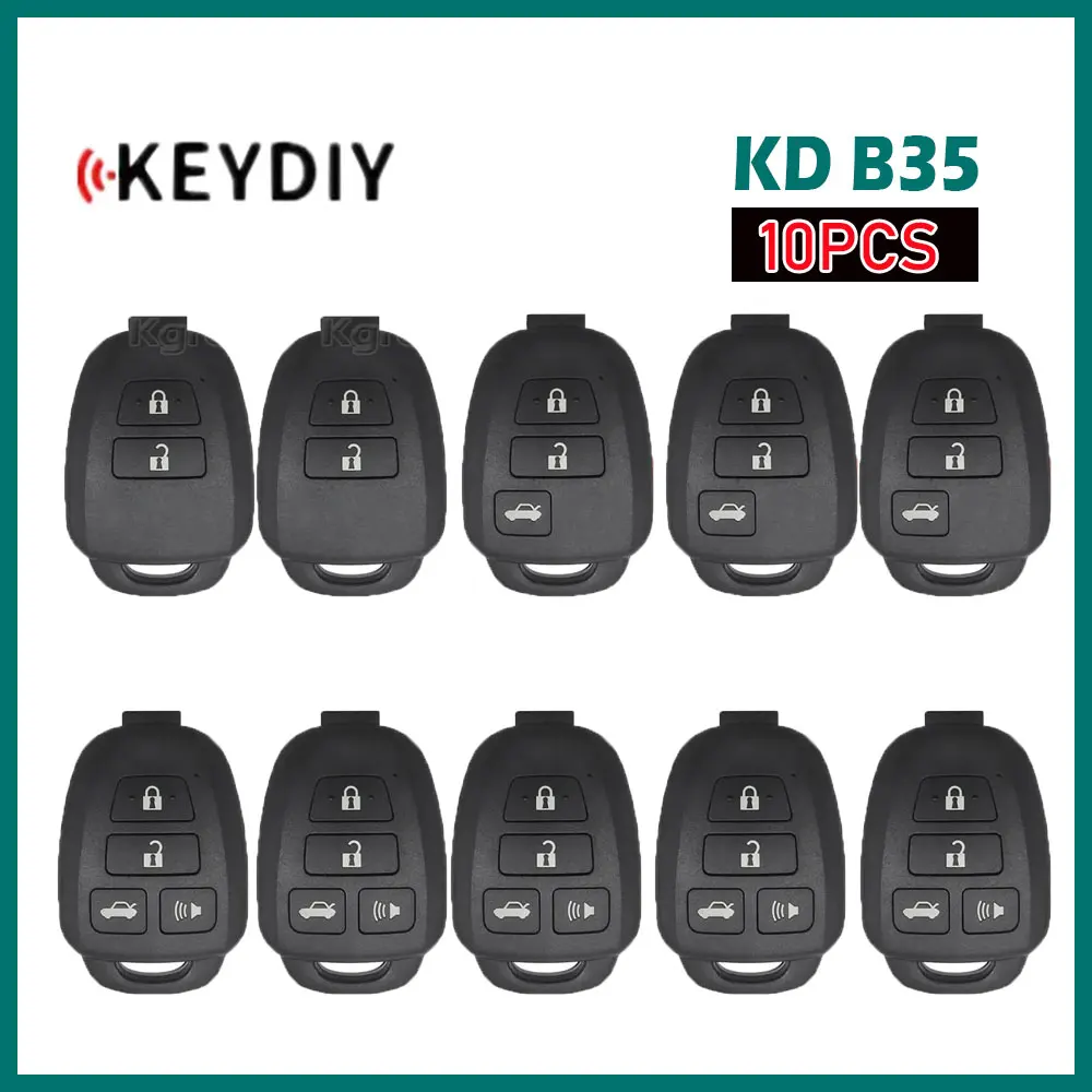 Универсальный пульт дистанционного управления KD B35 KEYDIY, 10 шт., 4 кнопки, Автомобильный ключ для Toyota Style for KD900 KD900 + URG200 KD-X2 Mini KD