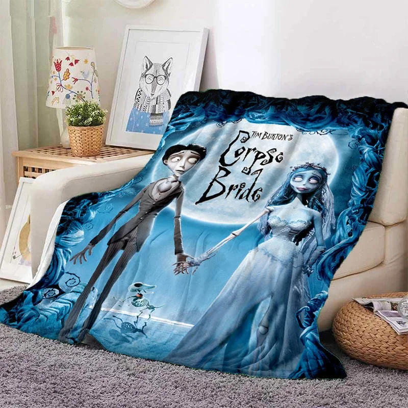 Horror Corpse Bride Blanket Soft Warm Throw Blanket for Bed Sofa Queen Size Halloween Decor Scary Movie Blanket Birthday Gifts