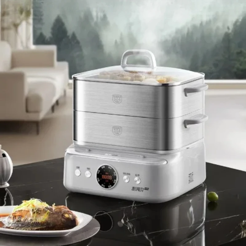 

Electric steamer household stainless steel 16L steam pot steamer breakfast machine steaming and stewing integrated