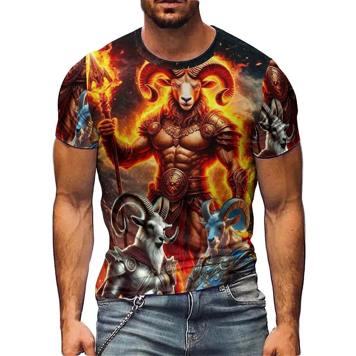 

Winter Loungewear Color Visual Men's 3D Printed Short-Sleeve T-Shirt - Smooth Printed Top