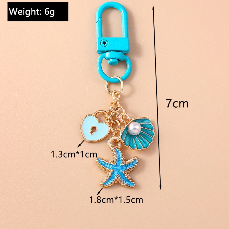 Aihua Niedlicher Schlüsselanhänger Y2K Sommer Strand Perle Muschel Schlüsselanhänger für Frauen Mädchen Handtasche Anhänger Schlüsselanhänger Ozean Urlaub Schmuck Geschenk – Detail 14