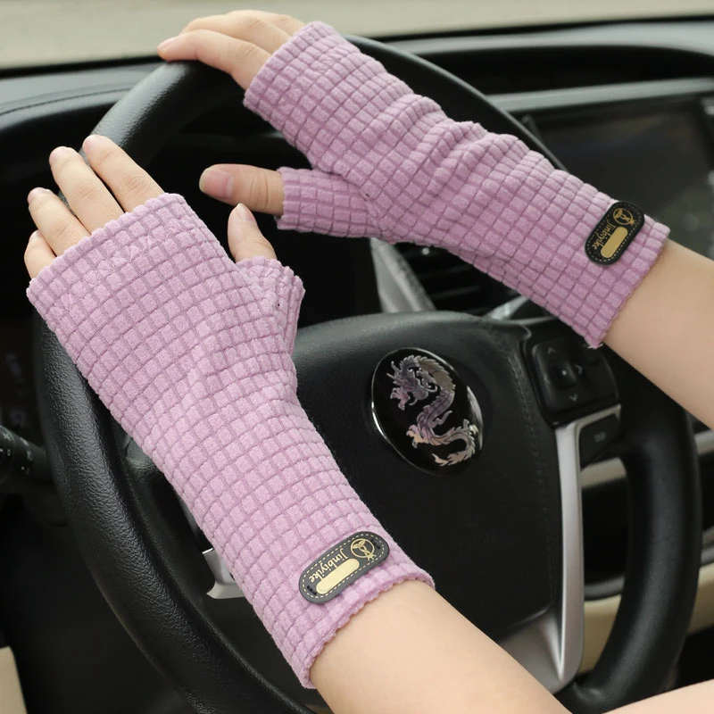 Guantes de medio dedo para mujer, manoplas cálidas de invierno, estilo Unisex, deportes al aire libre, recorridos de ciclismo