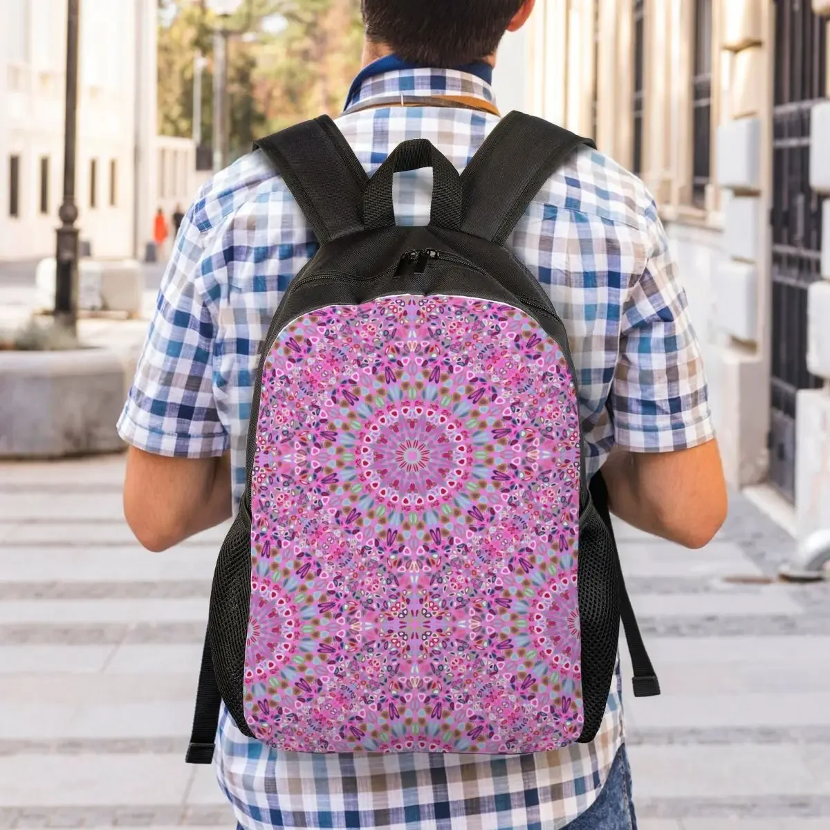 Custom Bohemian Floral Mandala Backpack for Girls Boys Buddhism Aum Yoga Meditation College School Travel Bags Men Women Bookbag