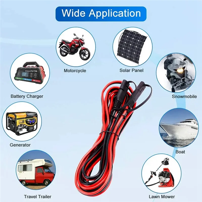 14AWG SAE To SAE Extension Cable Quick Connect Disconnect Power Adapter Battery Charging Cable For Auto RV Motorcycle