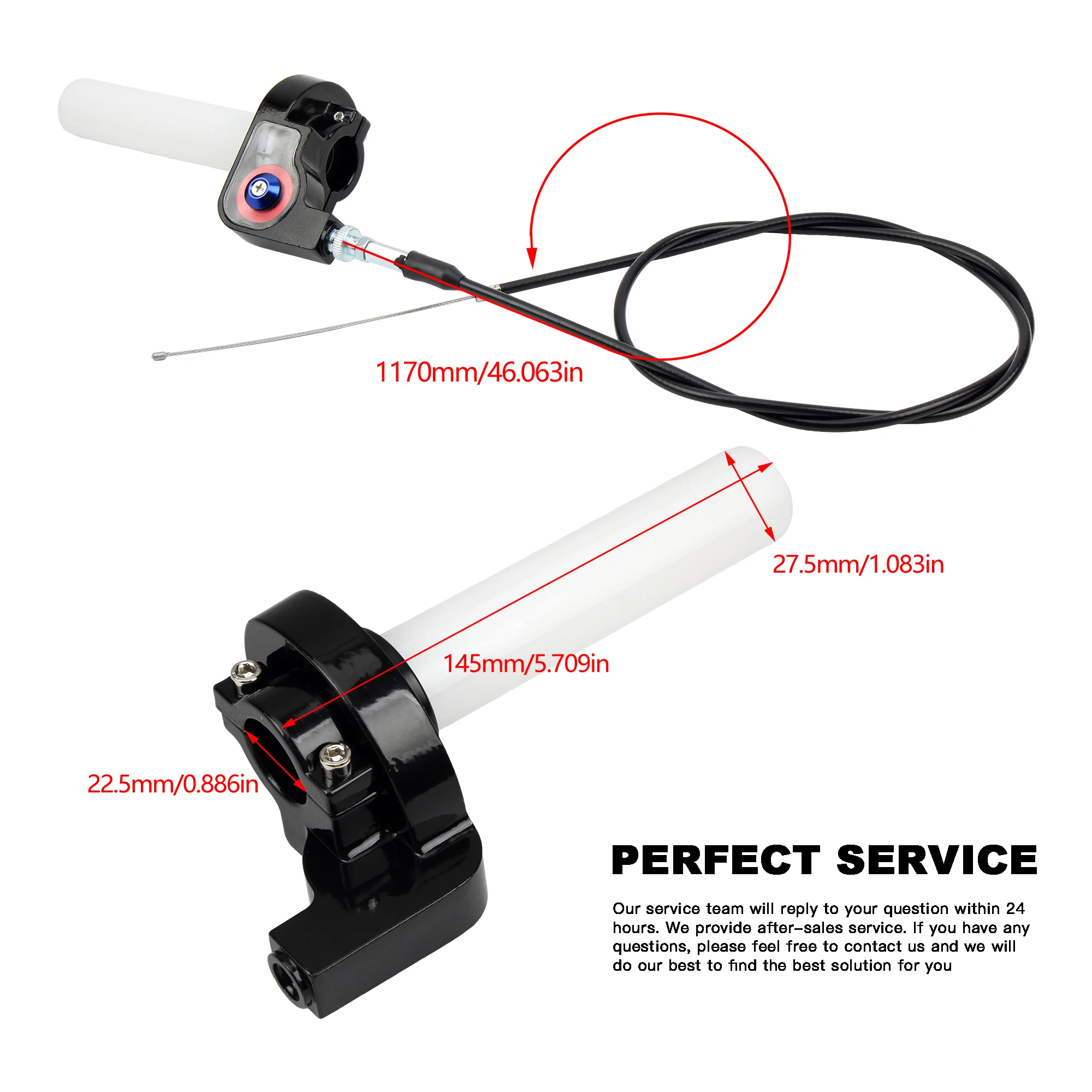 Motorcycle Quick Twist Gas Throttle Handle Grips 7/8