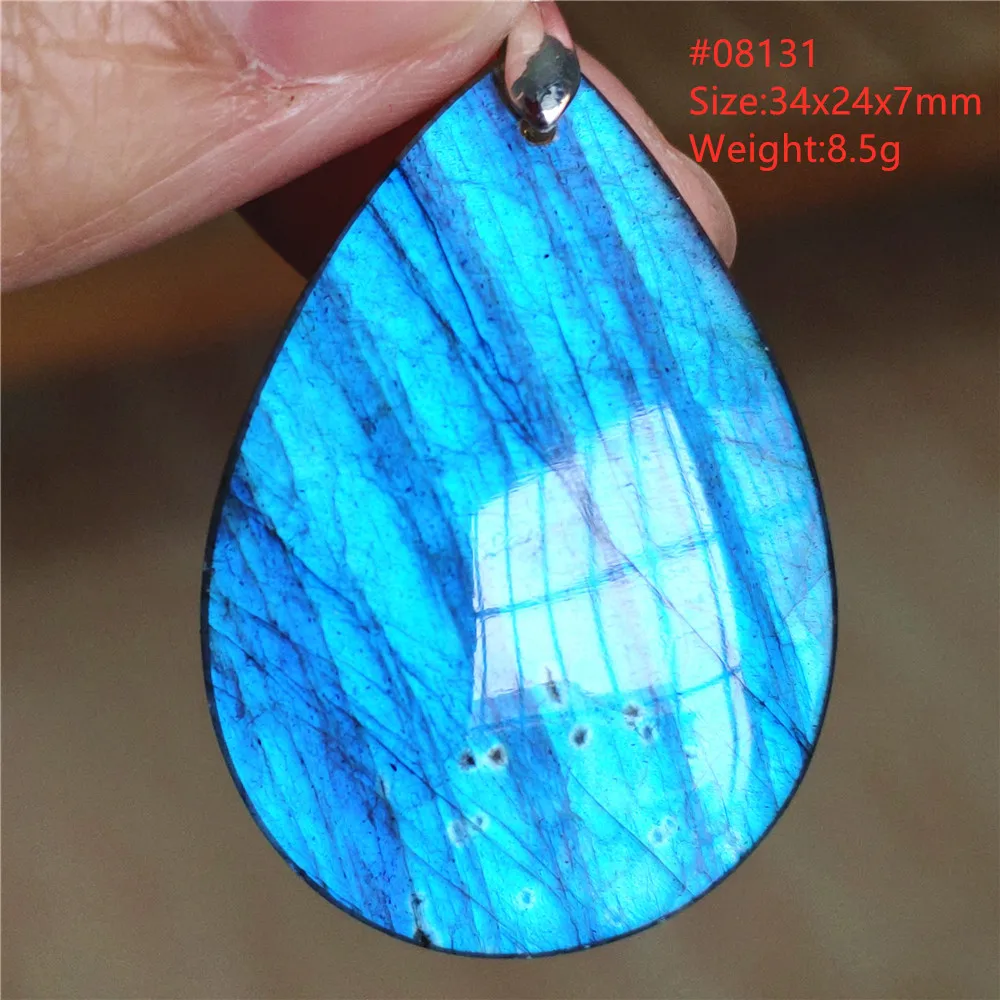 Natural Blue Labradorite Pendant Jewelry Water Drop Beads Flash Labradorite Pendant Necklace Women Men AAAAAA