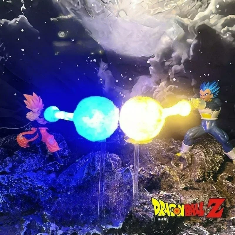 DRAGON BALL Son Goku Vegeta Frieza Kamehameha lámpara de noche decoración de escritorio modelo Anime alrededor juguetes para niños regalo