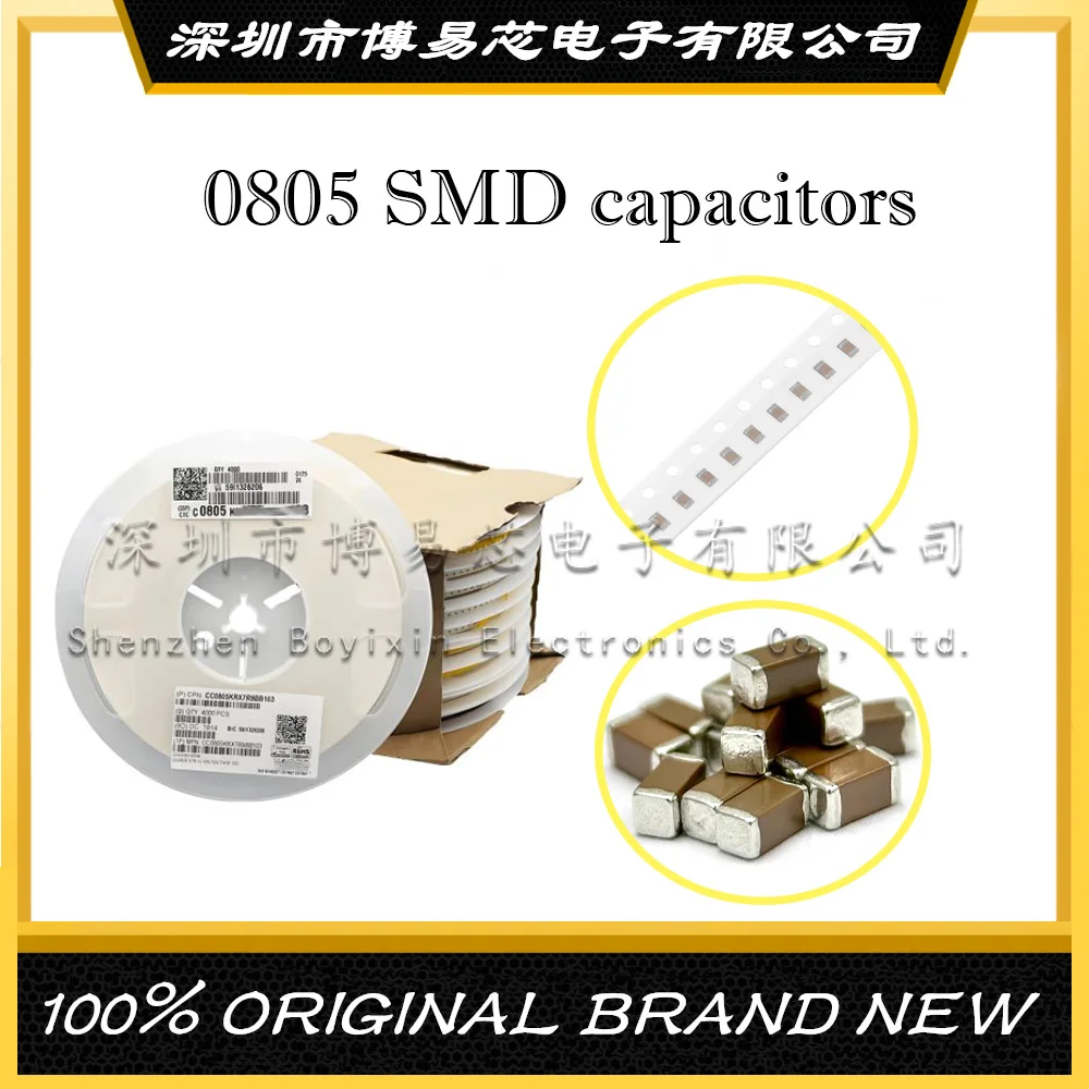 100/4000 قطعة 0805 SMD السعة 1pF 2pF 3pF 4pF 5pF 6pF 8pF 10pF 100 فائق التوهج 100pF 1nF 10nF 15nF 100nF 0.1 1 فائق التوهج 2.2 فائق التوهج 4.7 فائق التوهج 10 فائق التوهج 47 فائق التوهج