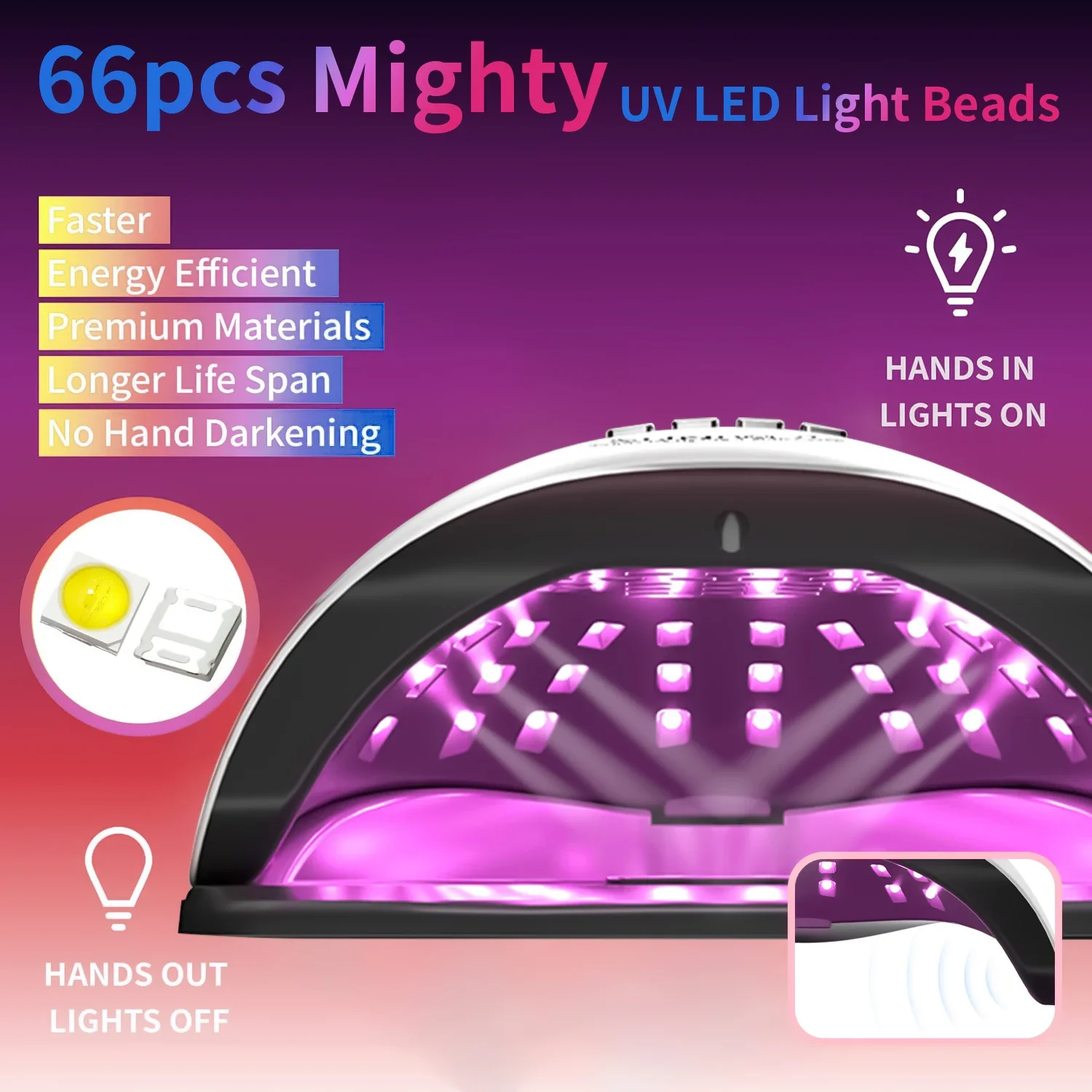 Professionele 66 LEDs UV Gel LED Droger Licht Nagellamp voor Nagels Manicure Gel Polish Nail Art Accessoires Curing Gel Teennagels