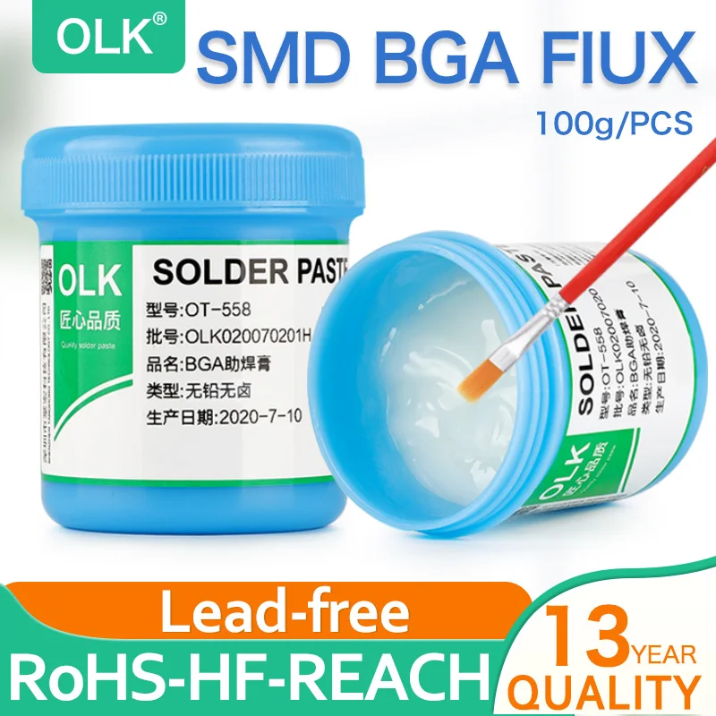 OLK SMD lead-free halogen-free flux BGA phone repair welding for rosin flux solder paste no-clean soldering oil 100g