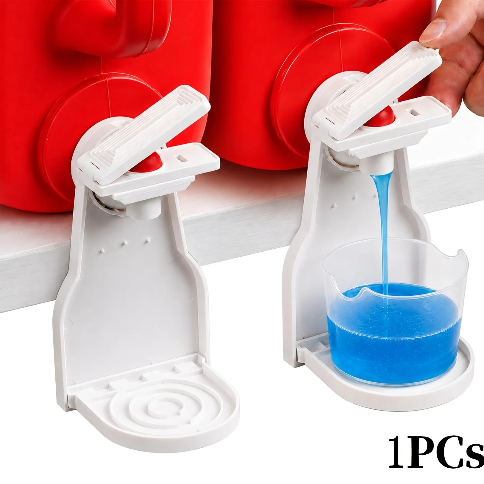 Laundry detergent drip catcher with press switch,no leak or splash.Universal fit,keeps washer & floor clean.Hard plastic,durable