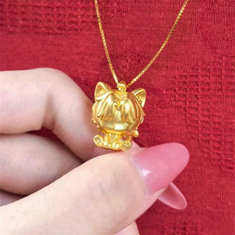 

Anime Love and Deepspace Rafayel Cosplay Cartoon Pendant Golden Collarbone Necklace Accessories Souvenir Halloween Xmas Gift