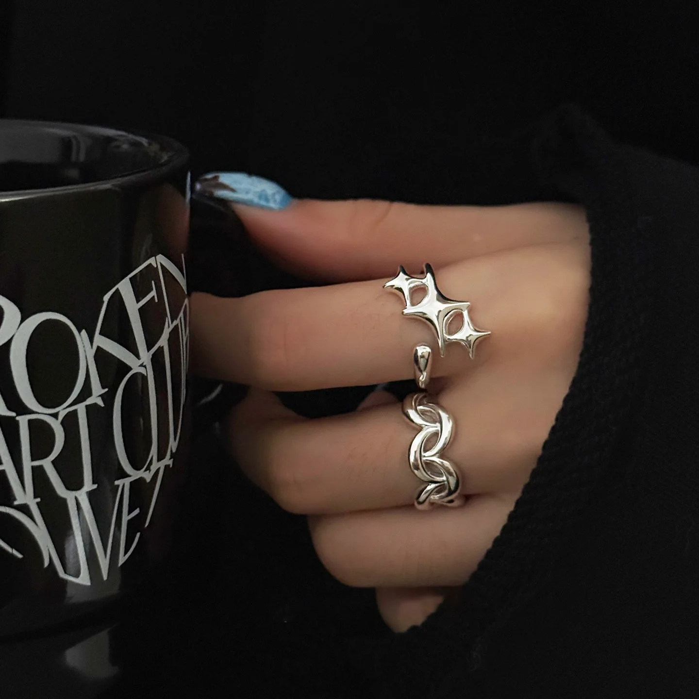 

Женское кольцо с эффектом метеора, простой нишевый дизайн, супер-элегантное, универсальное, регулируемое, на указательный палец