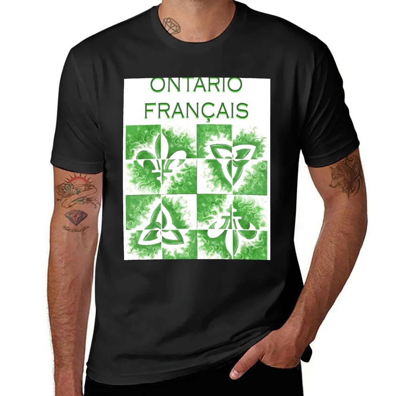 Franco-Ontarian Flag - Abstract Design T-Shirt funnys Aesthetic clothing hippie clothes T-shirt men