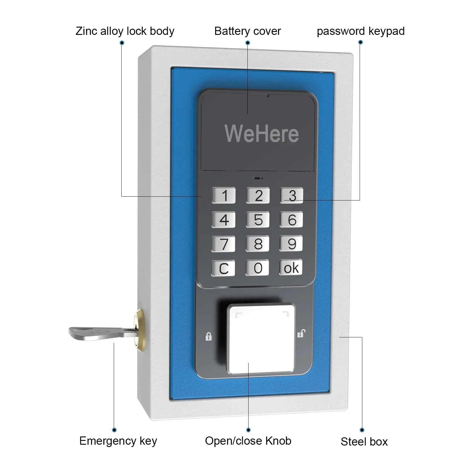 Wall Mount Safe Key Storage Box App Remote Organizer Password Security Code Lock No Key Home Safe Lockbox