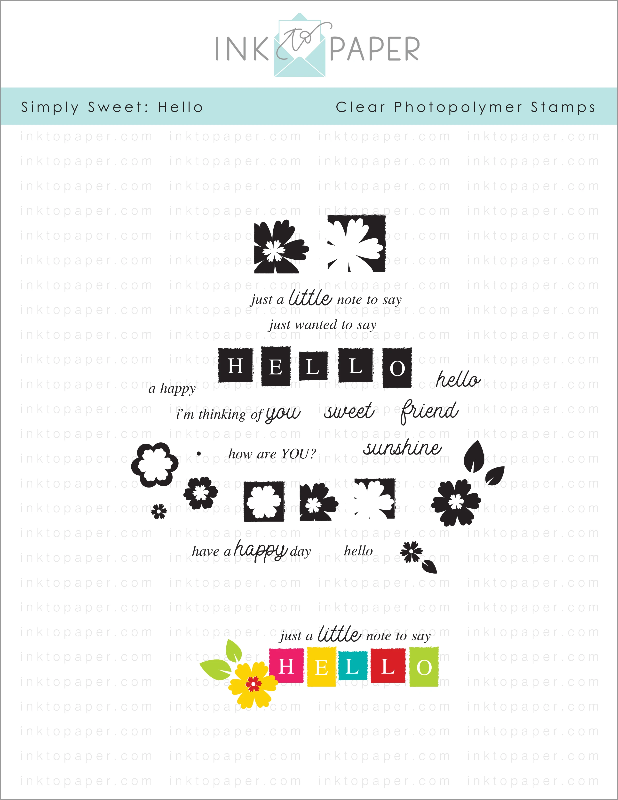 Simply Sweet Hello Sentiment 2022 New Clear Stamp Scrapbooking for Paper Making Cutting Dies Frame Card Craft Supplies