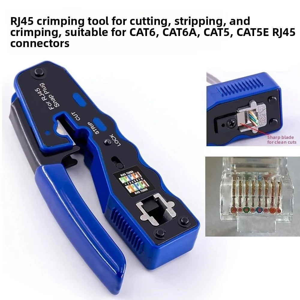Wire Cutting Network Crimping Tool Stripping Function Manual Pliers Ethernet Crimping Tool Cable Production Pressing Wire Clamp