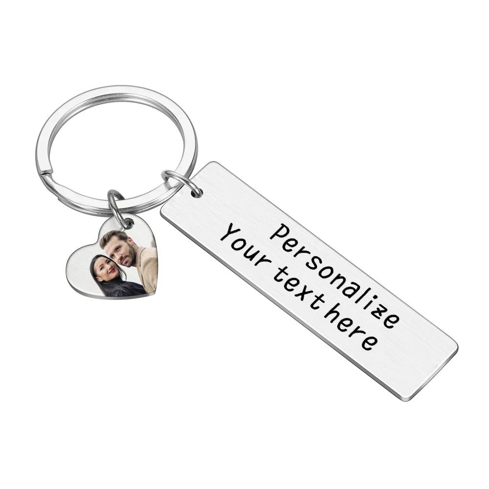 Wedding Anniversary Birthday Gifts Couple Keychain for Boyfriend Girlfriend Customed Private Photo Text I Love You Keyring