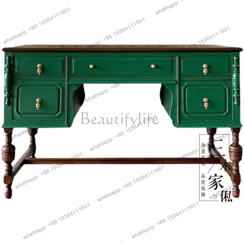 

French Vintage Desk Bedroom Villa Dresser Computer Desk American Customizable
