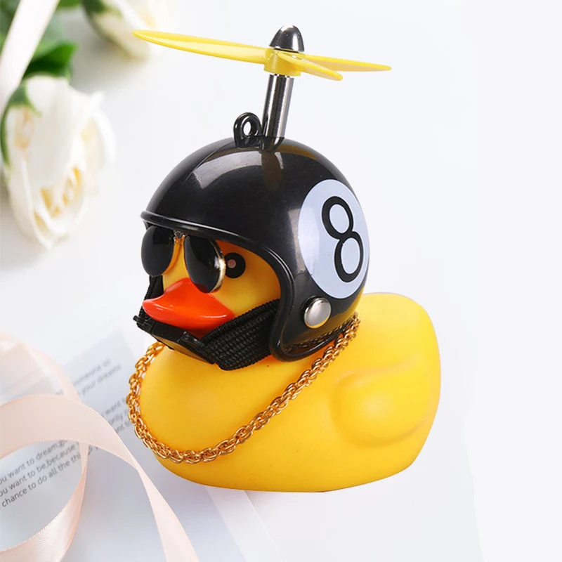 Auto süße Ente mit Helm gebrochen Wind kleine gelbe Ente Fahrrad Motorrad Helm Reiten Radfahren Dekor Auto Ornamente Zubehör – Detail 9