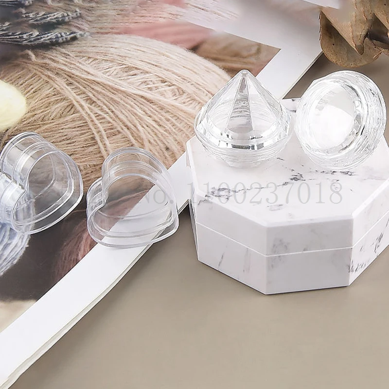 

100pcs/lot 5g Diamond Shaped Peach Heart Creamjars Cosmetics Travel Sub Bottle Small Sample Box JAR SERIES