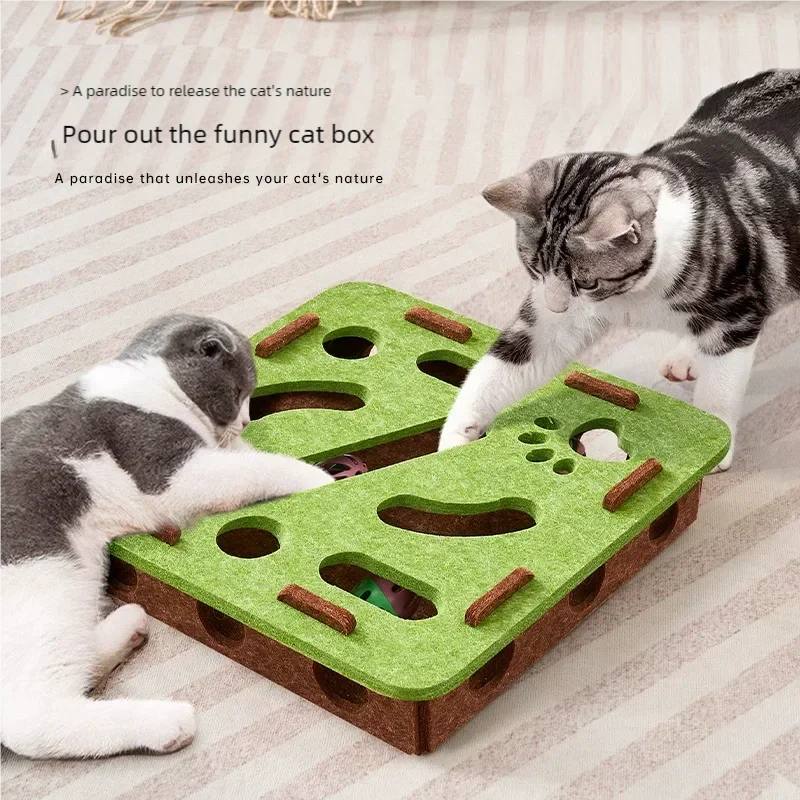 Katzen-Puzzle-Labyrinthball Spielzeug Intelligenztraining Mit Glocke Interaktives Kätzchen-Spielzeug für Drinnen Selbstbeschäftigung Langeweile-Bekämpfung