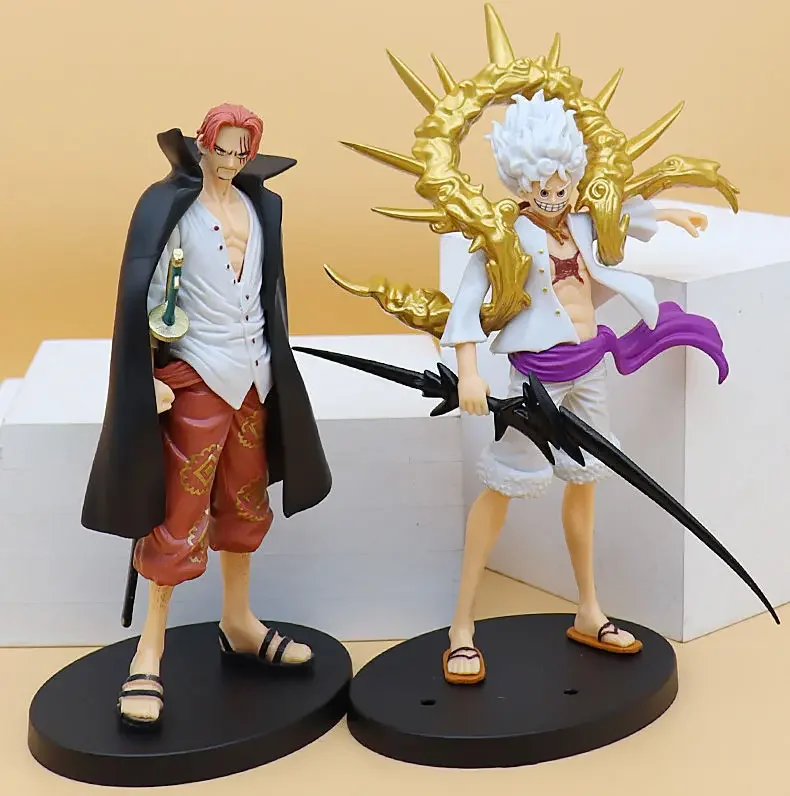 Figurka Anime jednoczęściowa z chwytem Luffy sprzęt 5 zabawek dla dzieci kolekcjonerskie pamiątki dla fanów figurki figurki Manga Model prezent