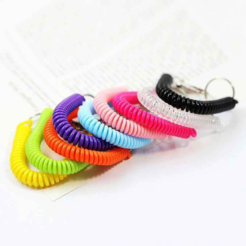 Lobster Clasp Clip Hook Spring Lanyard Spring Stretchy Coil Keyring Phone Spring Keychain Pendant Anti-lost INS Swivel Creative