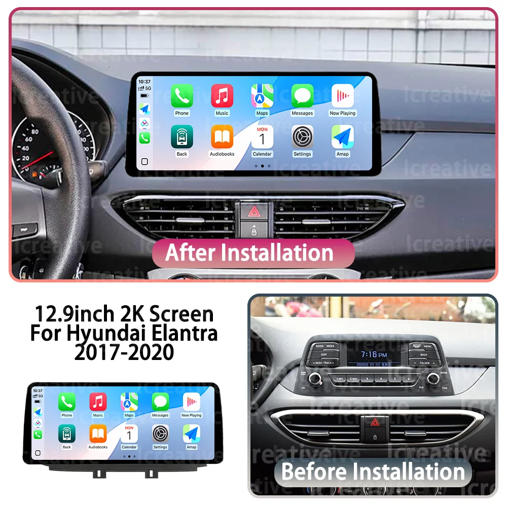 12.3 inch Android Car Multimedia Player For Hyundai Celesta Elantra 2017 - 2020 Carplay Autoradio 2Din Stereo 4G WIFI BT Navi HU