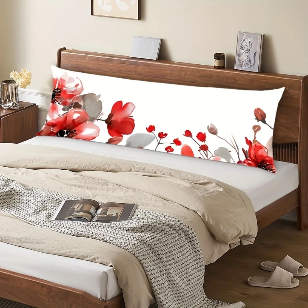 1pc Modern Floral Compatible for Outdoor/Bed/Living Room - Contemporary Zippered Decorative Pillowcase with Flower Print, Machin