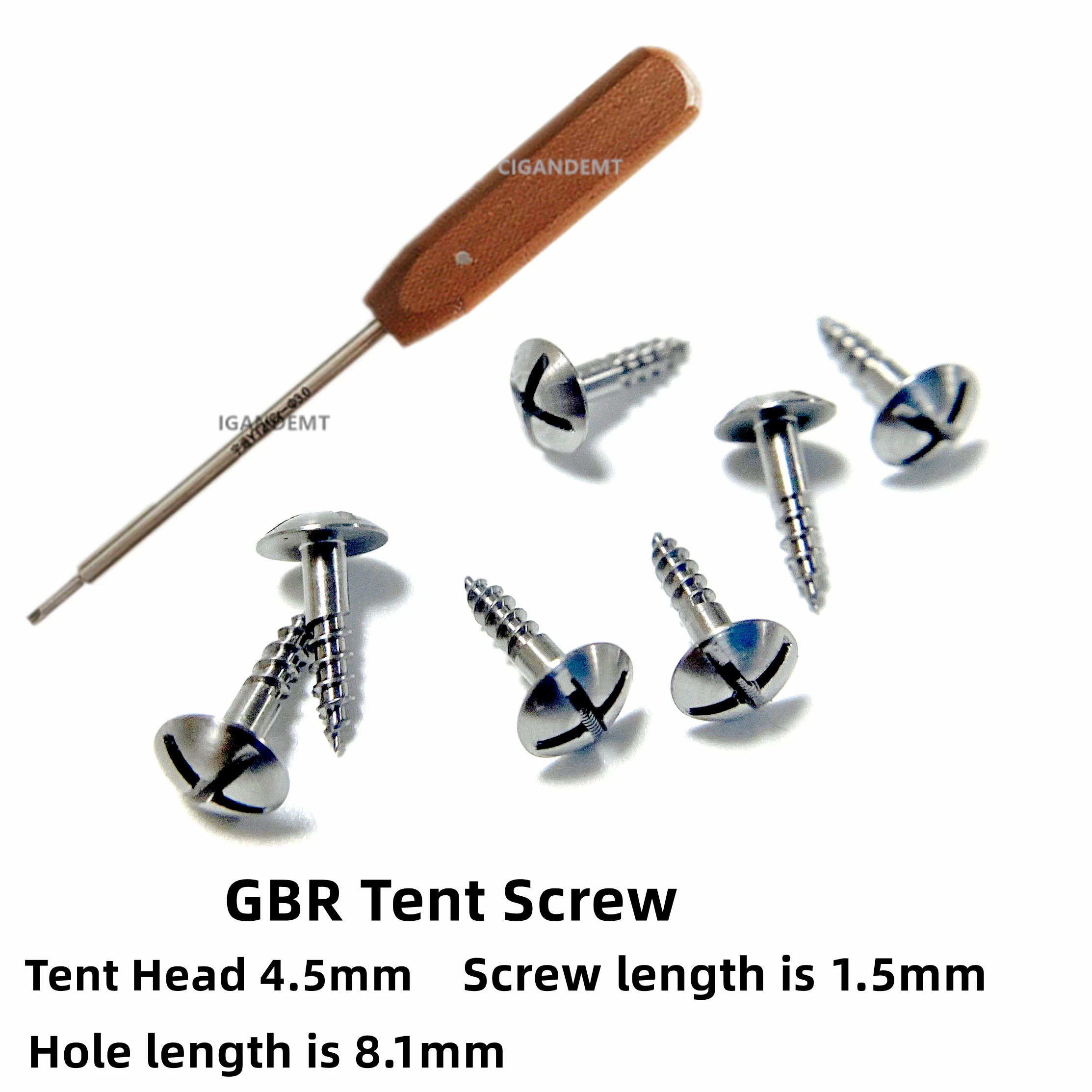 Dental GBR System Half Threaded Tent Screw Titanium Alloy Guided Regeneration Membrane Implant