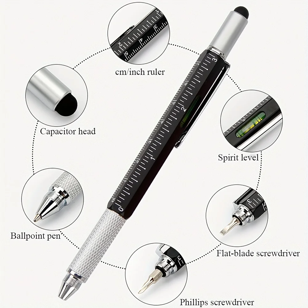 1/2pcs Hexagonal 7-in-1 Stylus Pen • Capacitive Touch Screen Compatible • Twist Closure • Ergonomic Grip • for Ages Stylos