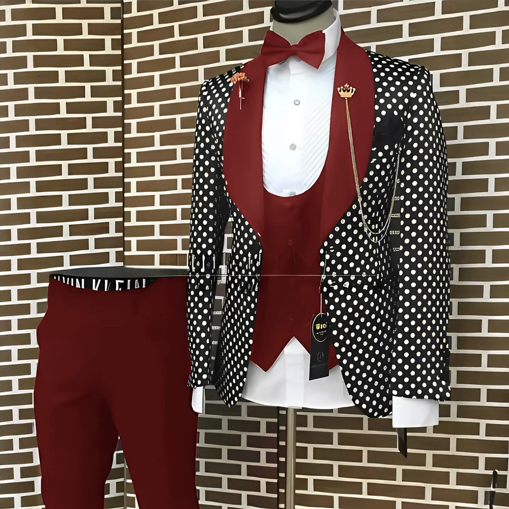 Spotted Men's Suit 3 Piece Set - огляд і ціна Men'S Grooming Spot