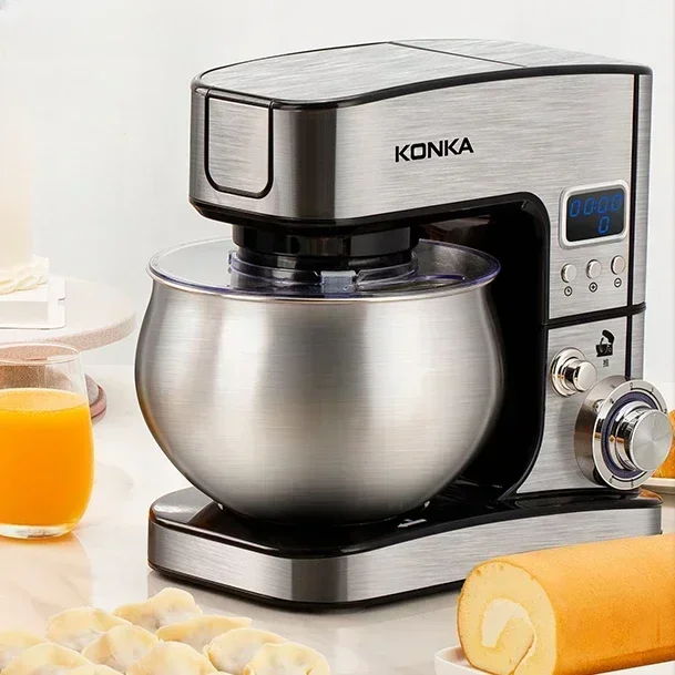 Multifunções Stand Mixer, batedor de ovos desktop automático, máquina de mistura de farinha do agregado familiar, sincronismo Mixer inteligente, liquidificador