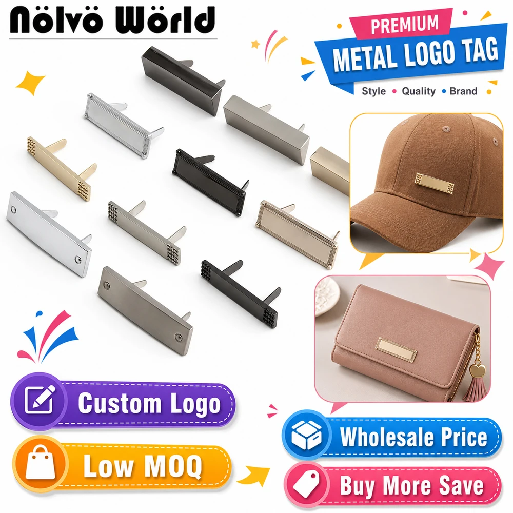 50/100PCS 37/38/40/46MM Long Rectangle Metal Engrave Your Name Labels Tags For Handcraft Bags Laser Customize Logo Accessories