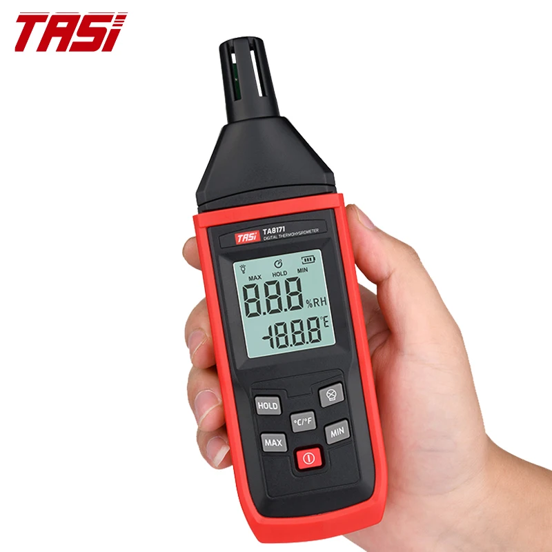 TASI TA8171 Digital Temperature Humidity Meter Thermometer Accurate Measurement Hygrothermograph Handle Type Hygrometer