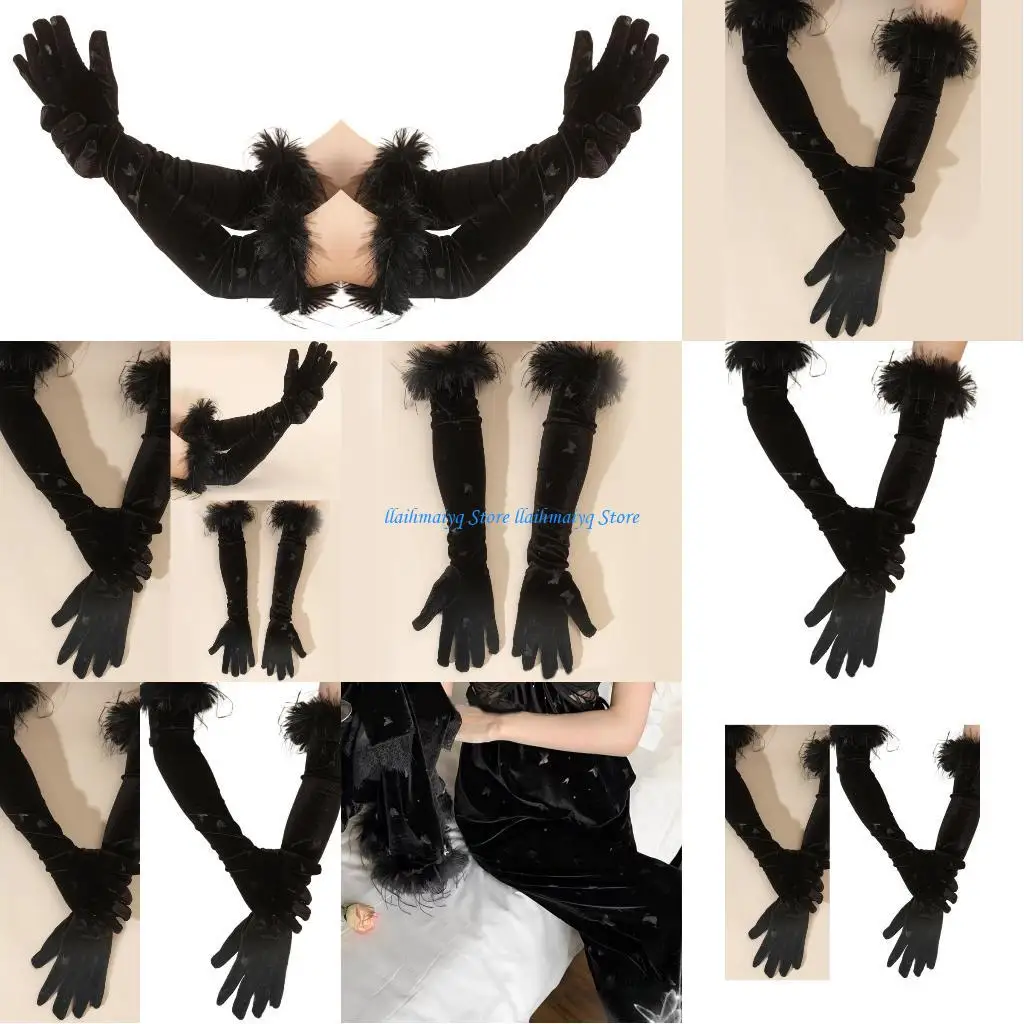 

573B Evening Party Performances Gloves Female Night Club Dance Gloves Formal Gloves