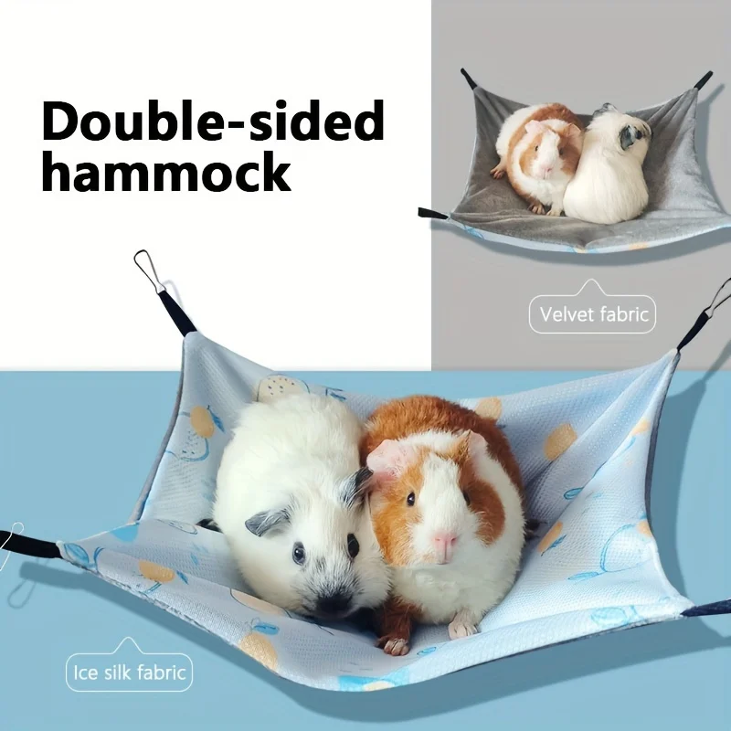 Double-Sided Hammock Guinea Pig Breathable Summer Hammock with Sling Pets Hammock Pet Products Small Pets Accessory Equipment